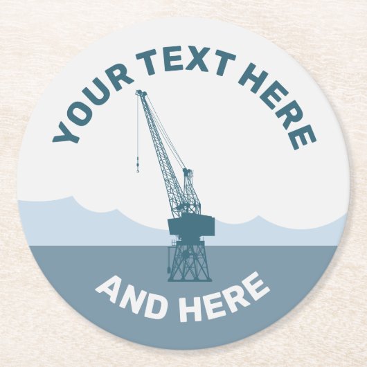 Dockyard Crane Ronde Kartonnen Onderzetter (Voorkant)