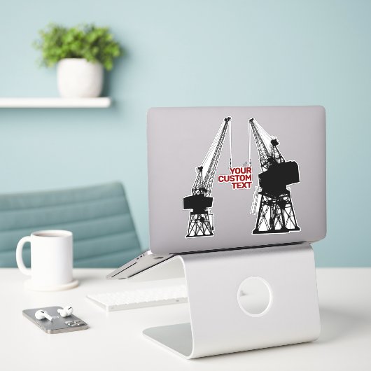 Dockyard Cranes Sticker (Laptop op bureau)