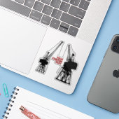 Dockyard Cranes Sticker (Laptop met iPhone)