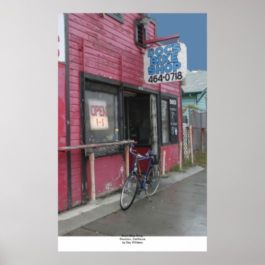 Doc's Bike Shop, Stockton, Californië Poster (Voorkant)