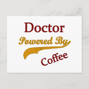 Doctor aangedreven door koffie briefkaart