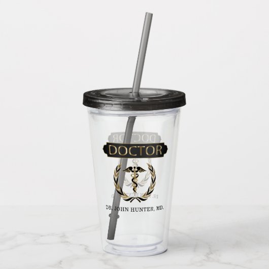 Doctor - Acrylknollen personaliseren Acryl Drinkbeker (Achterkant)