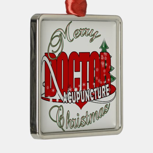 DOCTOR ACUPUNCTURE MERRY CHRISTMAS METALEN ORNAMENT (Rechts)