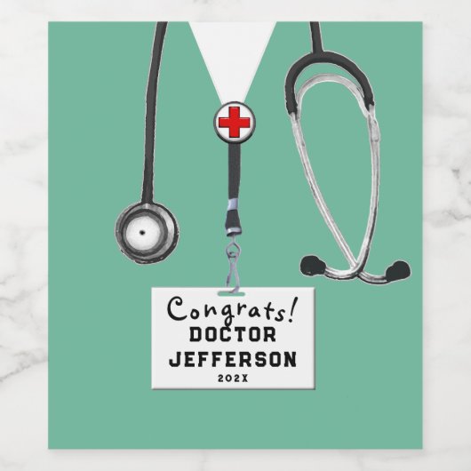 Doctor Afstuderen 2025 Wijn Etiket (Enkel label)