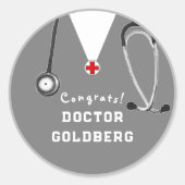 Doctor Afstuderen Cadeft Ronde Sticker (Voorkant)
