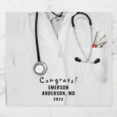 Doctor Afstuderen Medische School Mousserende Wijn Sparkling Wijnetiket (Enkel label)