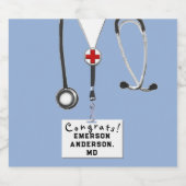 Doctor Afstuderen Medische School Mousserende Wijn Sparkling Wijnetiket (Enkel label)