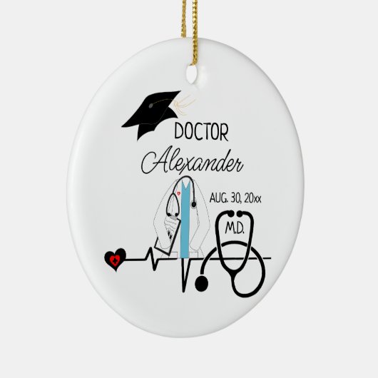 Doctor Afstuderen Medische Student Afstudeerder Ke Keramisch Ornament (Rechts)