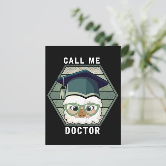Doctor Afstuderen PHD Funny Llama Alpaca Briefkaart (Staand voorkant)