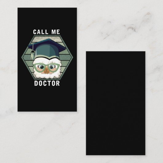Doctor Afstuderen PHD Funny Llama Alpaca Visitekaartje (Voorkant / Achterkant)