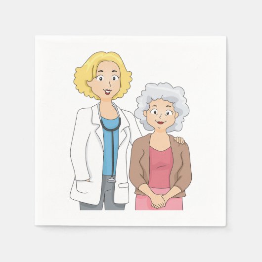 Doctor And Patient Paper Napkins Servet (Voorkant)