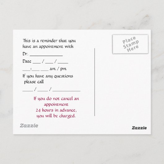 Doctor Appointherinnering Postkaart (Achterkant)