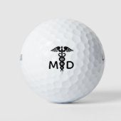 Doctor arts Caduceus MD Aangepast Golfballen (Voorkant)