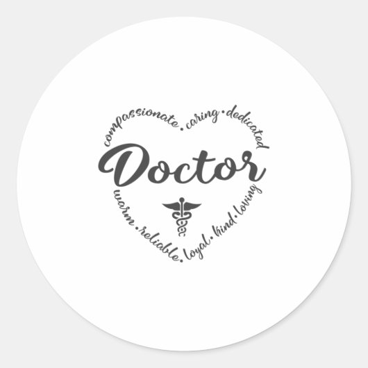 Doctor, arts, MD, hart Ronde Sticker (Voorkant)