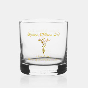 Doctor   Artsen   Verpleegkundige Caduceus Naam Kl Whisky Glas