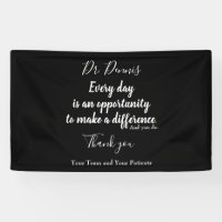 Doctor Bedankt Banner Quote Black White Typografie