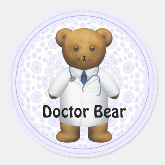 Doctor Beer - Teddy Bear Ronde Sticker (Voorkant)