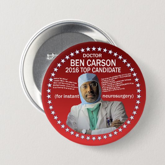 Doctor Ben Carson Ronde Button 7,6 Cm (Voorkant /achterkant)
