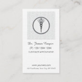 Doctor Benoeming grijs gespikkelde linnen Afsprakenkaartje (Achterkant)