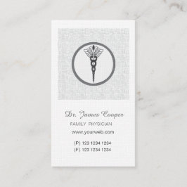 Doctor Benoeming grijs gespikkelde linnen Afsprakenkaartje