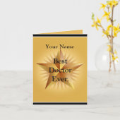 Doctor Best Ever Gold Star Greeting Kaart (Gele Bloem)