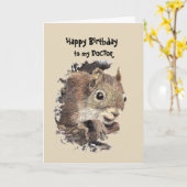 Doctor Birthday Fun met eekhoorn Kaart (Gele Bloem)