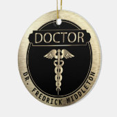 Doctor 👨 ⚕️ - Black and Gold Keramisch Ornament (Links)