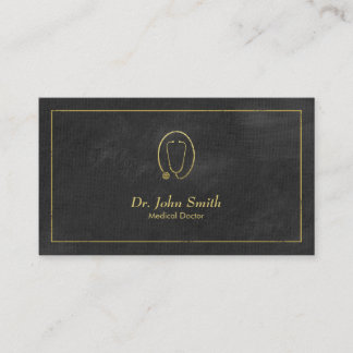 Doctor, Black Canvas Golden Lijst & Stethoscoop Afsprakenkaartje