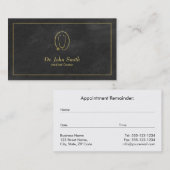 Doctor, Black Canvas Golden Lijst & Stethoscoop Afsprakenkaartje (Voorkant / Achterkant)