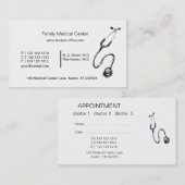 Doctor Black White Medical Drawing Stethoscoop Afsprakenkaartje (Voorkant / Achterkant)