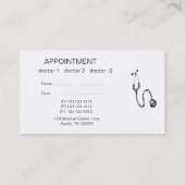 Doctor Black White Medical Drawing Stethoscoop Afsprakenkaartje (Achterkant)