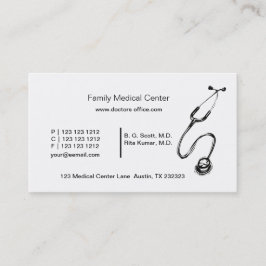 Doctor Black White Medical Drawing Stethoscoop Afsprakenkaartje