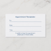 Doctor, Blue Canvas Gouden Stethoscoop Afspraak Afsprakenkaartje (Achterkant)