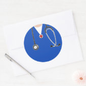Doctor Blue Scrubs Ronde Sticker (Envelop)