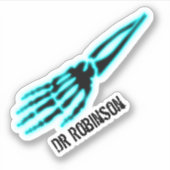 Doctor Blue Xray Skelet Hand Botten Sticker (Voorkant)