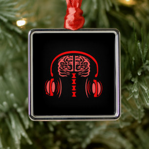 Doctor Brain-weefsel Luisteren naar muziek Metalen Ornament