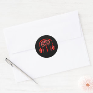 Doctor Brain-weefsel Luisteren naar muziek Ronde Sticker