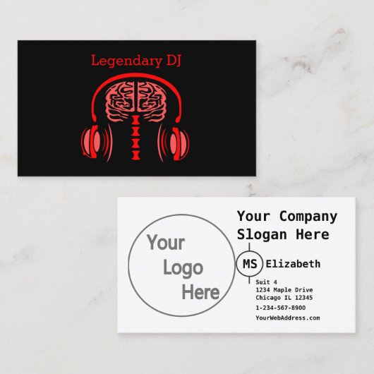 Doctor Brain-weefsel Luisteren naar muziek Visitekaartje (Voorkant / Achterkant)