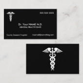 Doctor Caduceus Black Visitekaartje (Voorkant / Achterkant)