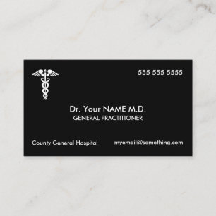 Doctor Caduceus Black Visitekaartje