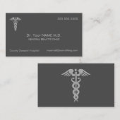 Doctor Caduceus Grey Visitekaartje (Voorkant / Achterkant)