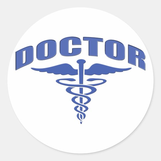 Doctor Caduceus Ronde Sticker (Voorkant)