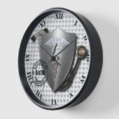 Doctor Caduceus Symbolen op stethoscoop en stempel (Hoek)