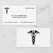 Doctor Caduceus White Visitekaartje (Voorkant / Achterkant)