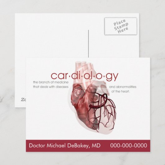 Doctor Cardiology Briefkaart (Voorkant / Achterkant)