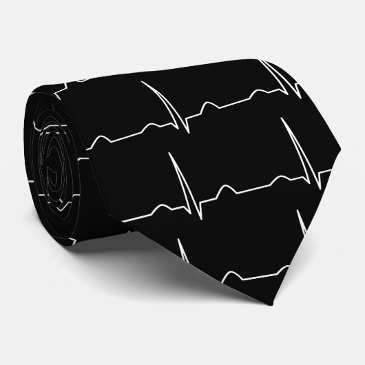 Doctor Cardioloog cardiogram ECG patroon Black Stropdas (Opgerold)