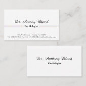 Doctor Cardioloog Elegant Eenvoudig Visitekaartje (Voorkant / Achterkant)