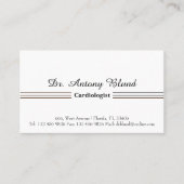 Doctor Cardioloog Elegant Eenvoudig Visitekaartje (Voorkant)