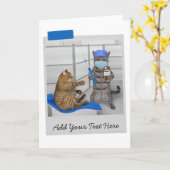 Doctor Cat COVID Vaccination Funny Card Kaart (Gele Bloem)