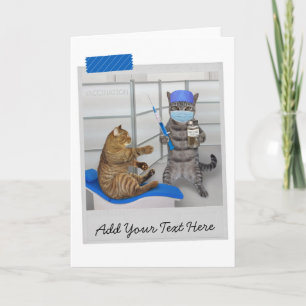 Doctor Cat COVID Vaccination Funny Card Kaart